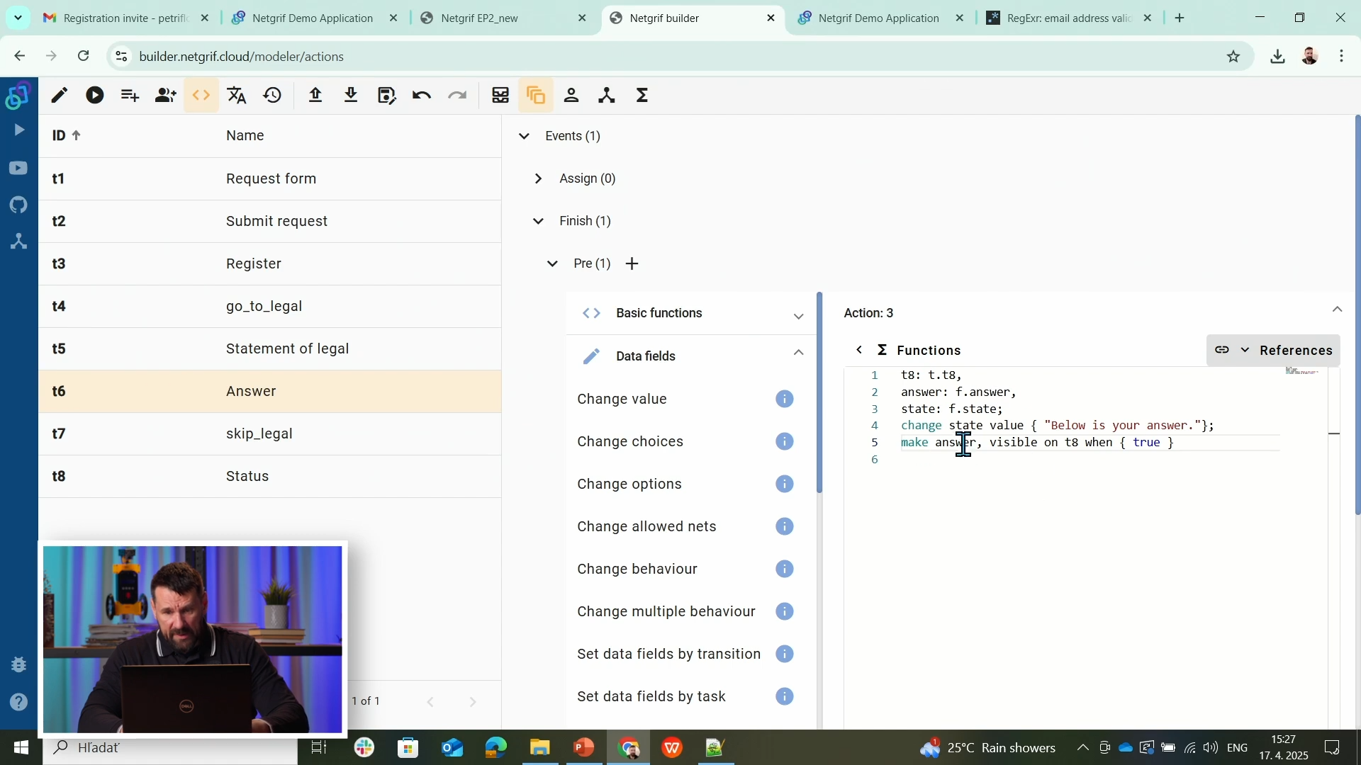 Changing values dynamically with Actions and Groovy