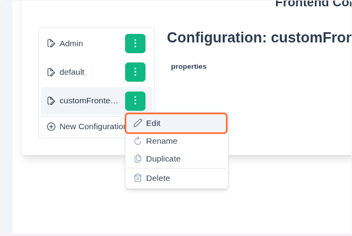 Create new configuration dots