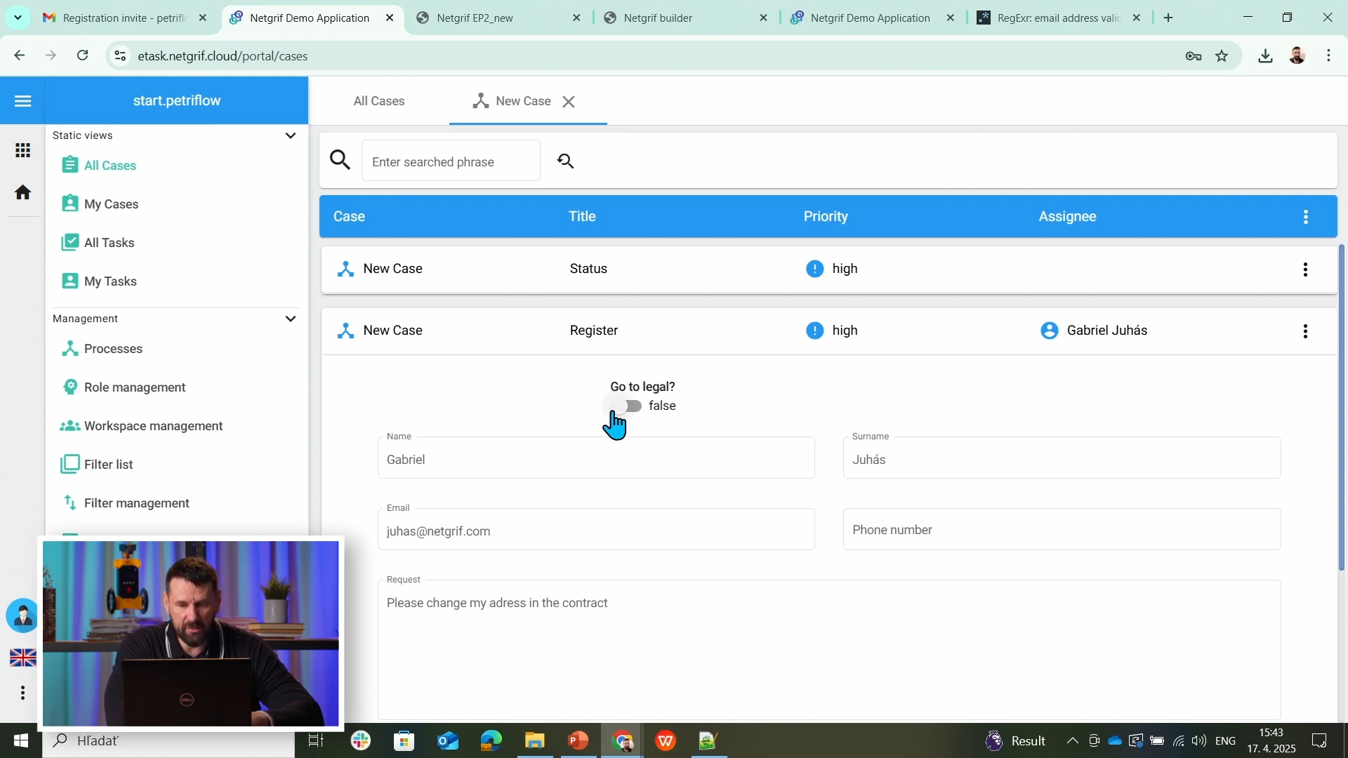 Final testing in eTask