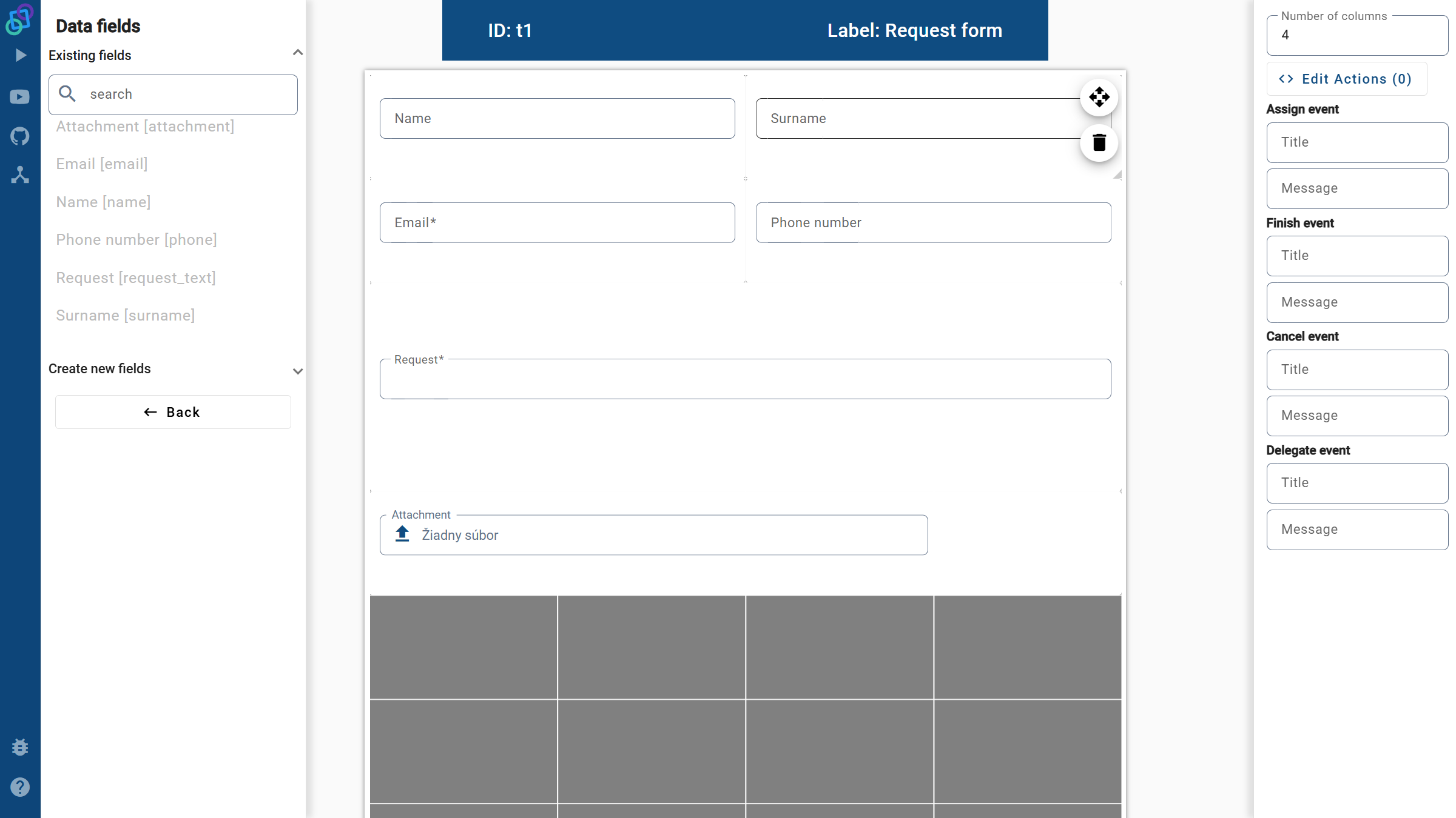 Request form preview
