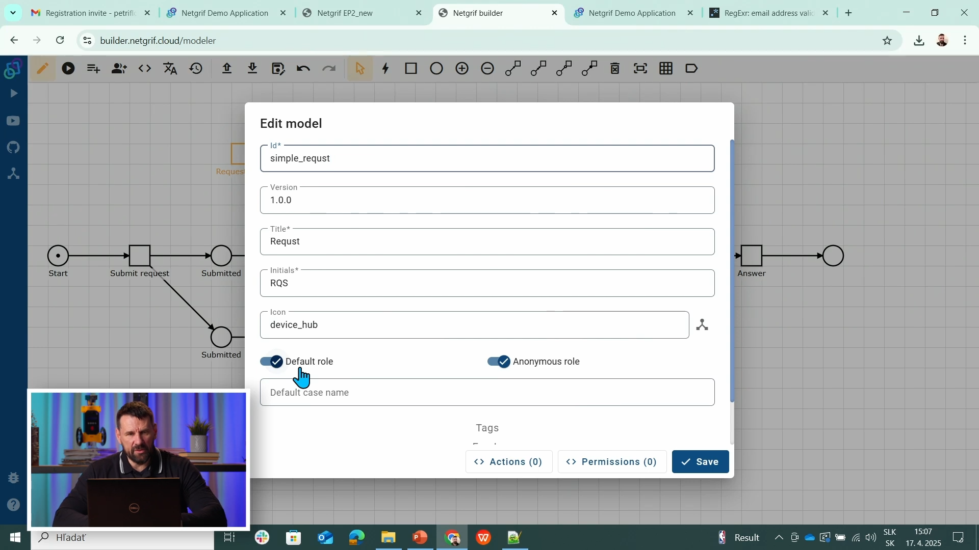 Process metadata: default and anonymous role toggles